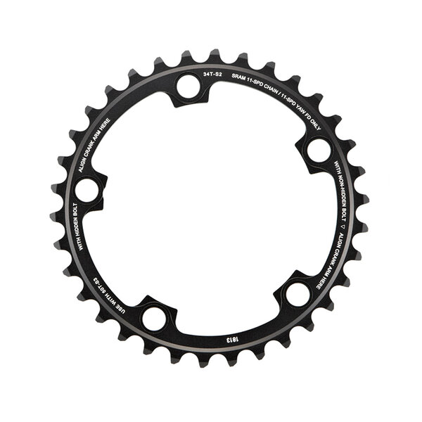 SRAM Chain Ring Road Red22/Force22/Rival22 X-Glide R 36T Yaw 11 Speed S1 110 Alum 3mm Blast Black (52-36 46-36): BLACK 11SPD 36T