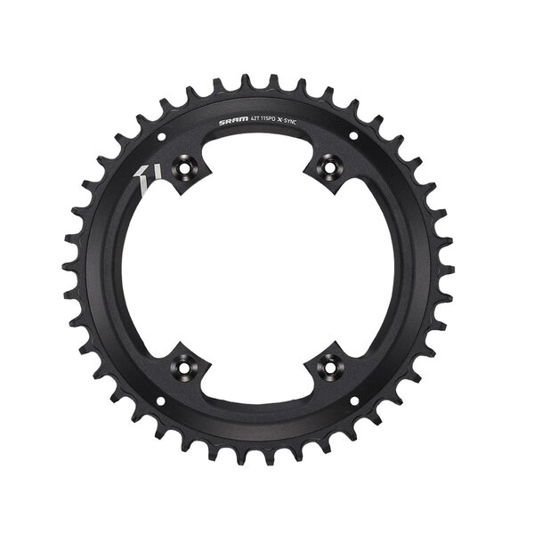 SRAM Chain Ring X-Sync 42T 11 Speed Apex1 Asymmetric 110BCD Alumblack BB30 Or Gxp:  11SPD 42T