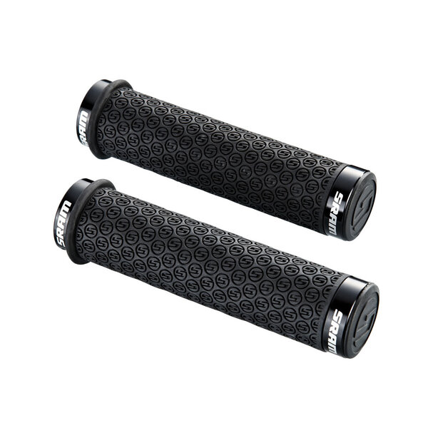 SRAM DH Silicone Locking Grips Black with Double Clamps & End Plugs: