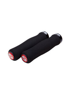  SRAM Locking Grips Contour Foam 129mm Black with Single Black Clamp and End Plugs: