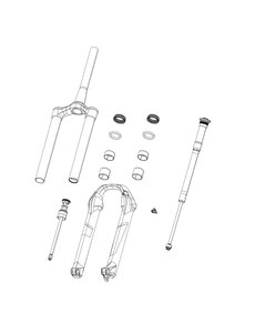 RockShox Spare - Front Suspension Internals Left Air Top Cap, XC32/Recon Silver Black (32mm Steel Upper Tubes Only):