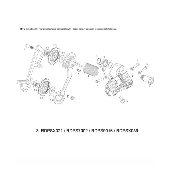 Sram Spare - Rear Derailleur B-Screw and Limit Screw Kit X9 Type 2 / 2011X9 10 Speed: