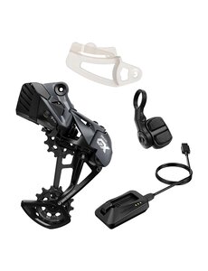  SRAM GX Eagle AXS Upgrade Kit (Rear Derailleur With Protector, Battery, Pod Controller W/Infinite Clamp, Powerlock, Charger/Cord, Chain Gap Tool, SRAM Multitool):