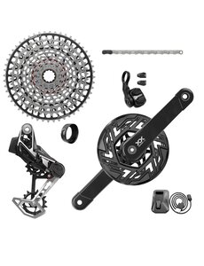  SRAM - Xx T-Type Eagle E-Mtb 104Bcd Transmission Axs Groupset (Rd W/Battery/Charger/Cord, Ec Pod Ult, Cr 104Bcd T-Type 34T,Clip-On Guard, Cn 126L, Cs Xs-1297 10-52T) – Cranks Not Included 2023:  10-52T