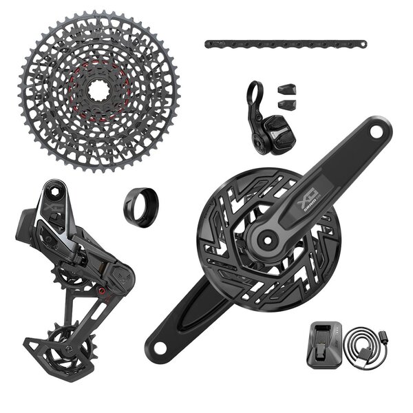 SRAM - X0 T-Type Eagle E-Mtb 104Bcd Transmission Axs Groupset (Rd W/Battery/Charger/Cord, Ec Pod Ult, Cr 104Bcd T-Type 34T,Clip-On Guard, Cn 126L, Cs Xs-1295 10-52T) – Cranks Not Included 2023:  36T