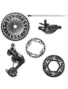  SRAM Eagle 90 Groupset Emtb (Rear Der, Single Click Trigger Wclamp, Cr 104Bcd T-Type 34T, Clip-On Guard , Gx T-Type Chain 126L, Cs Xs-1275 Blk 10-52T) - Cranks Not Included:  10-52T