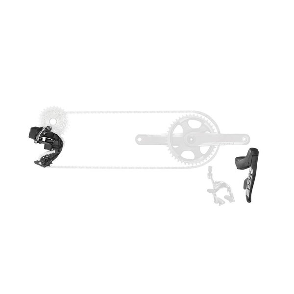 SRAM Red eTap AXS 1X D1 Electronic Rim Brake Groupset (Shifters, Rear Der and battery, Charger and cord, and Quick Start Guide): BLACK