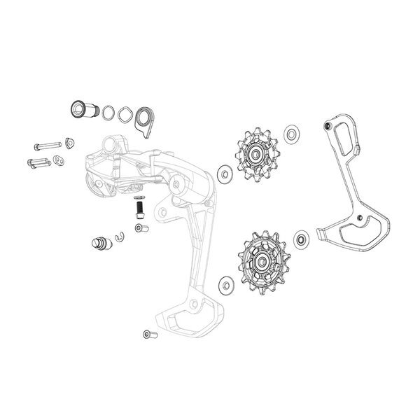 SRAM Rear Derailleur Bolt And Screw Kit GX Eagle AXS Includes B-Bolt/Washer And Limit Screws: BLACK
