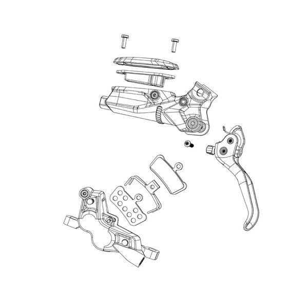 SRAM Spare - Disc Brake Caliper Assembly (Assembled, No Hose) - G2 RS (A2): DIFFUSION BLACK ANODIZED