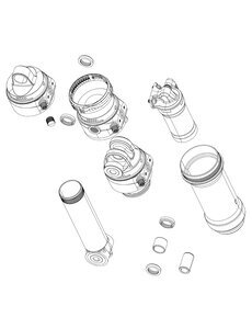  Rockshox Spare - Rear Shock Air Can Assembly - Progressive 57.5-65mm (Includes Decals) - Trek Super Deluxe Thrushaft C1 (2021+):