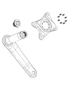  SRAM Spare - Crank Arm Bolt Kit Self-Extracting M18/M30 DUB Steel Black: BLACK
