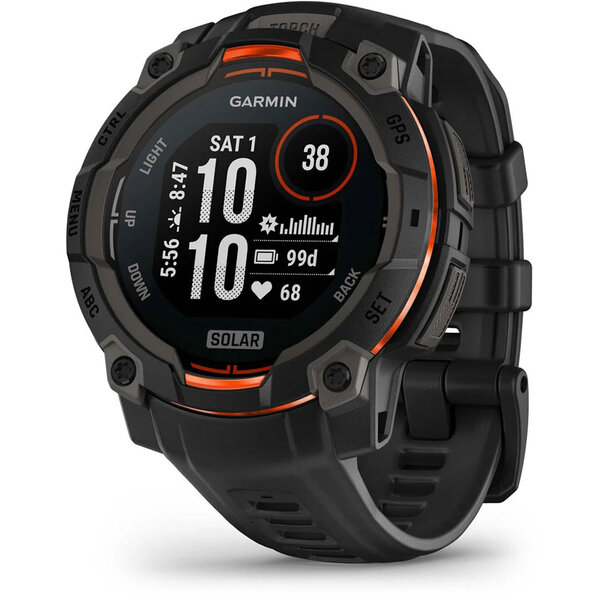 Garmin Garmin Instinct 3, 45mm. Solar, Black with Black Silicone Band