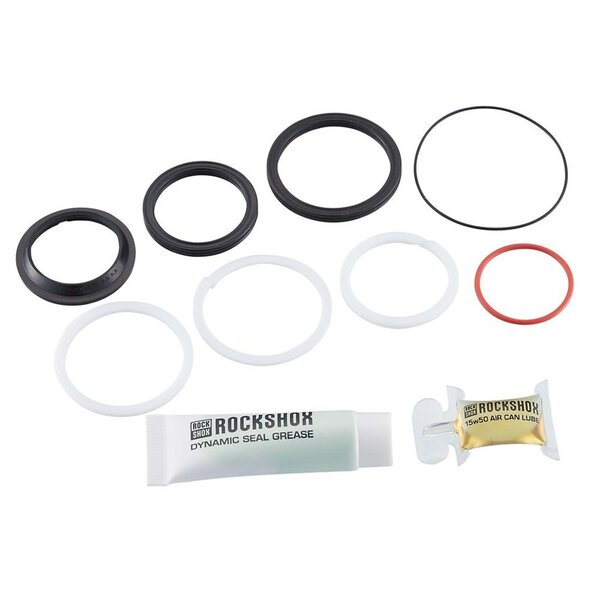 ROCKSHOX 50HR SERVICE KIT (INCLUDES AIR CAN SEALS, PISTON SEAL, GLIDE RINGS)-DELUXE/SUPER DELUX (2017): BLACK