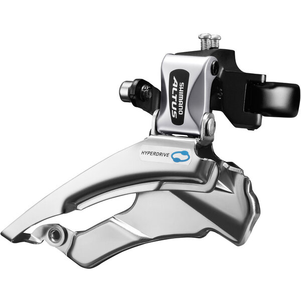 Shimano FD-M313 Altus hybrid front derailleur, conventional swing, dual-pull, multi fit