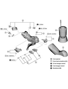 Shimano Shimano Dura-Ace ST-R9120 Unit Cover & Fixing Screw - Left - Y0C598020