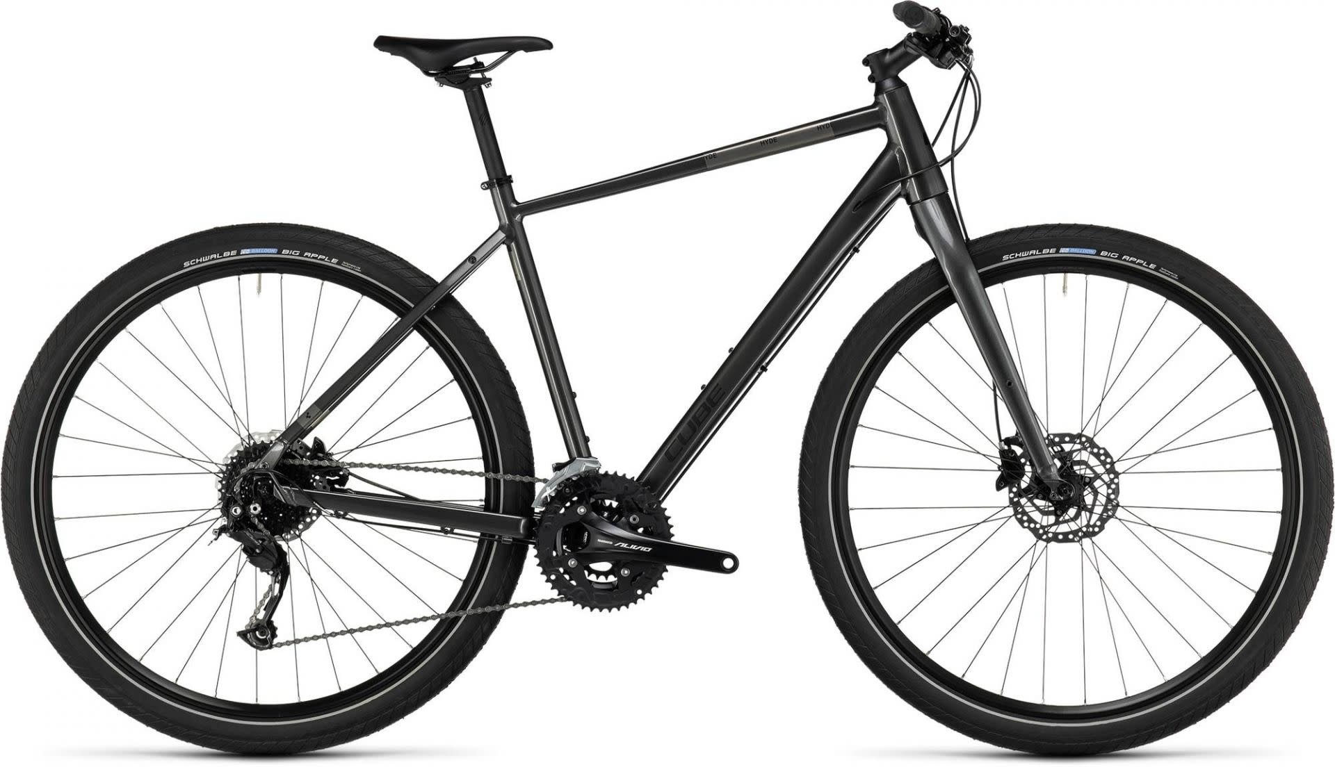 Cube Hyde Hybrid Metal-Grey/Black 360 Cycles