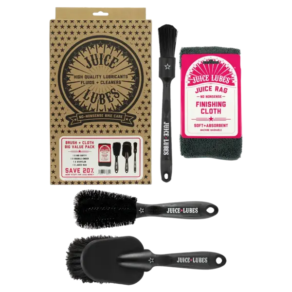 Juice Lubes 3 x Brush Set and Cloth