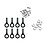 SKS SKS 8x Bolts,Nuts & Endcaps for Chromoplastics/Longboard/Bluemels: