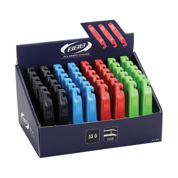 BBB BTL-81D - EasyLift Tyre Levers 48×3 (Blk, Blu, Rd & Grn)