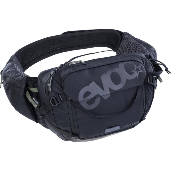 EVOC HIP PACK PRO HYDRATION PACK 3L & 1.5L BLADDER 2024: BLACK 3L