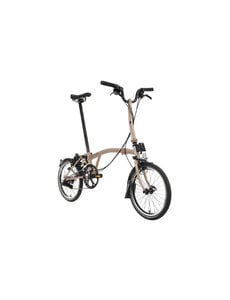 Brompton Brompton C-Line Folding Bike, 4-Speed, Dune Sand/Black, Mudguards & Rack, Dynamo Lights, Telescopic seat-post, Large-Bars
