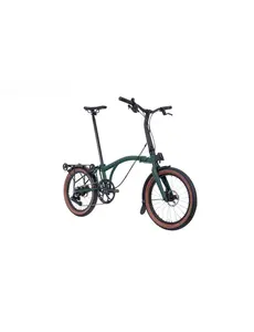 Brompton Brompton G-Line Folding Bike, Forest Green, Mudguards & Rack, Large, Telescopic seat-post