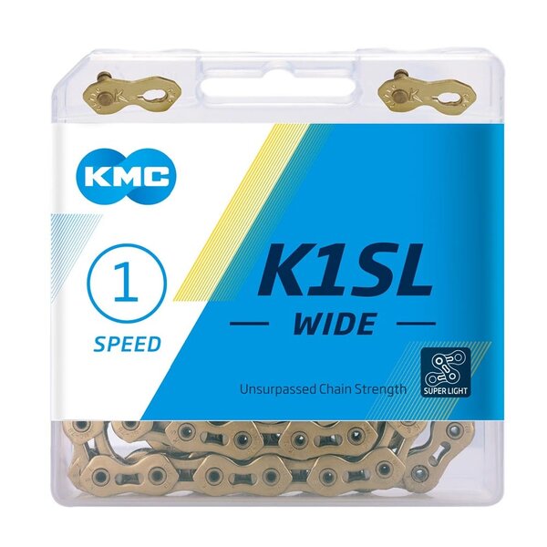 KMC KMC KOOL CHAIN, SINGLE SPEED, K1SL, WIDE, TI-N GOLD, 100L
