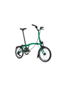 Brompton Brompton C-Line Folding Bike, 4-Speed, Palm Green / Black, Standard seat-post, High-Bars