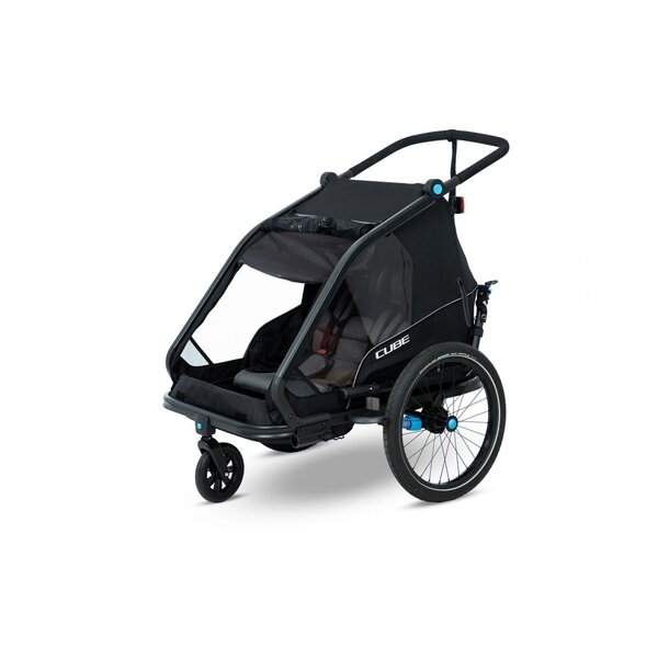 Cube Cube Kids Trailer Double  (For one or two kids) Black/Blue