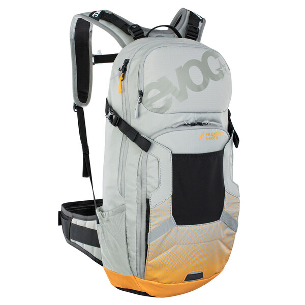 EVOC FR Enduro E-Ride Protector Backpack: STONE/BRIGHT ORANGE M/L