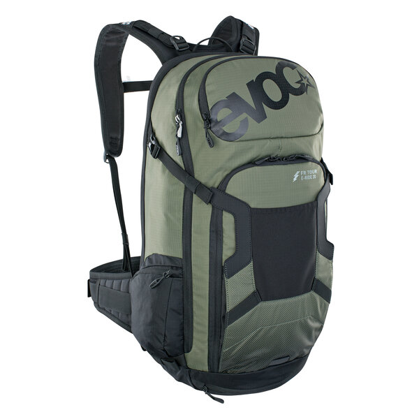 EVOC FR Tour E-Ride Protector Backpack: DARK OLIVE/BLACK M/L