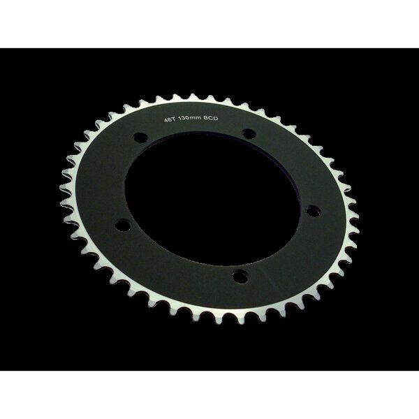 System EX Track Chainring 130 BCD / 46T / Black/Silver