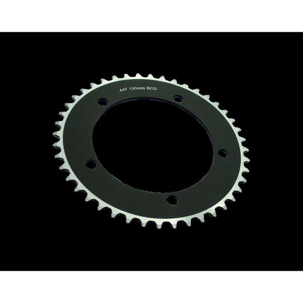 Track Chainring 130 BCD / 44T / Black/Silver