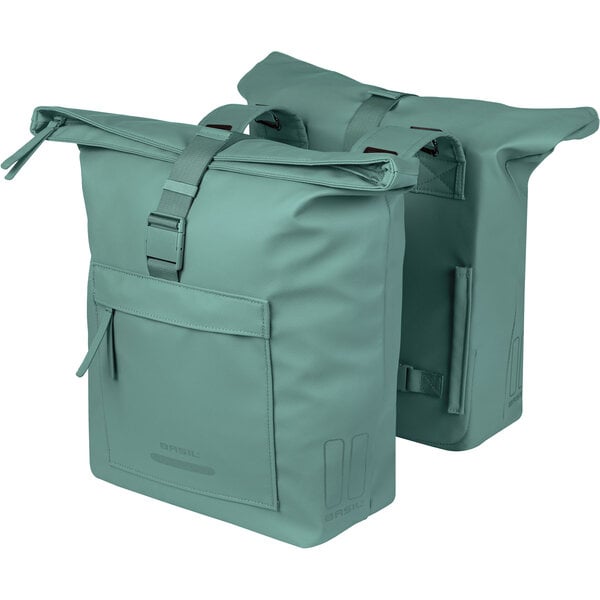 Basil Brooklyn Double Pannier Bag 41L silvergreen