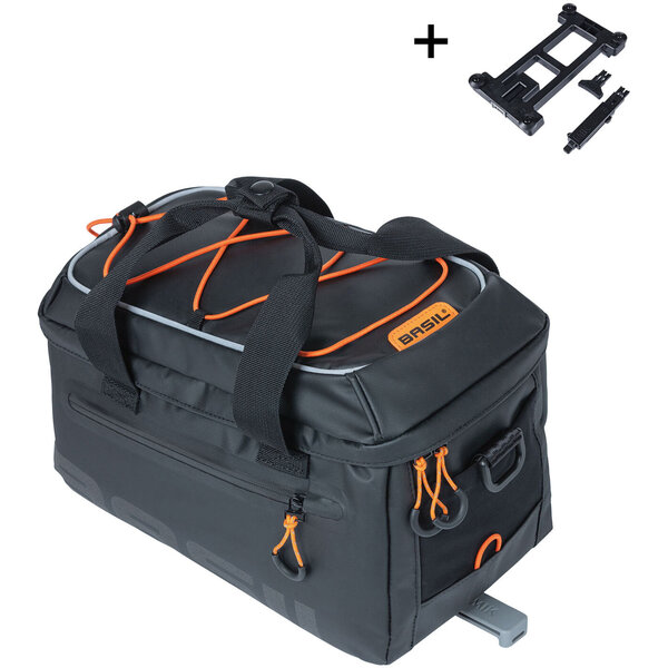 Basil Miles Tarpaulin - Trunkbag MIK - 7 litre - black/orange
