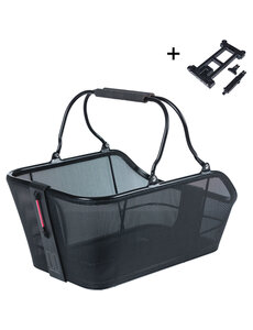  Basil Cento Tech Fiber Nordlicht MIK - Bicycle Basket - rear - solid black