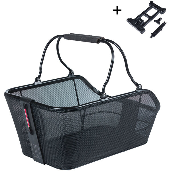 Basil Cento Tech Fiber Nordlicht MIK - Bicycle Basket - rear - solid black