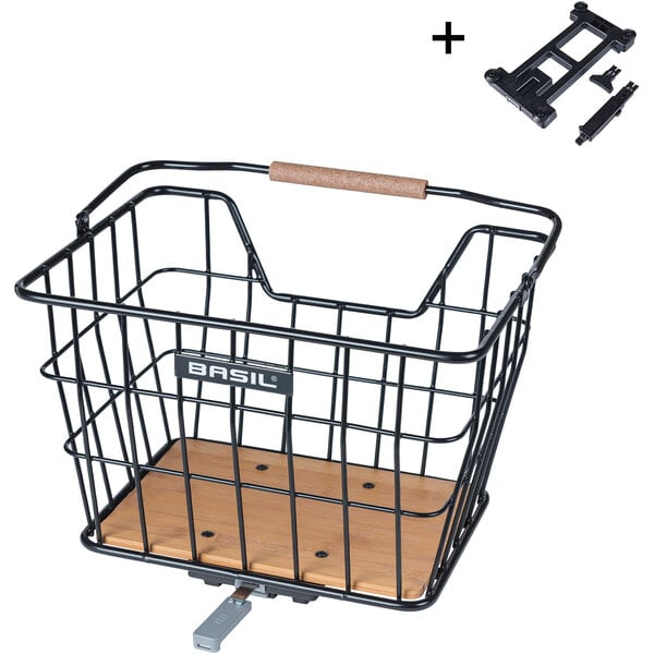 Basil Norland Bicycle Basket MIK 23L black/natural brown
