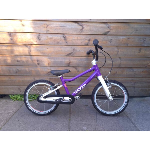 Second Hand Woom GO 3 Original 16w Kids Bike, Purple, 16-inch Wheels, Private Sale