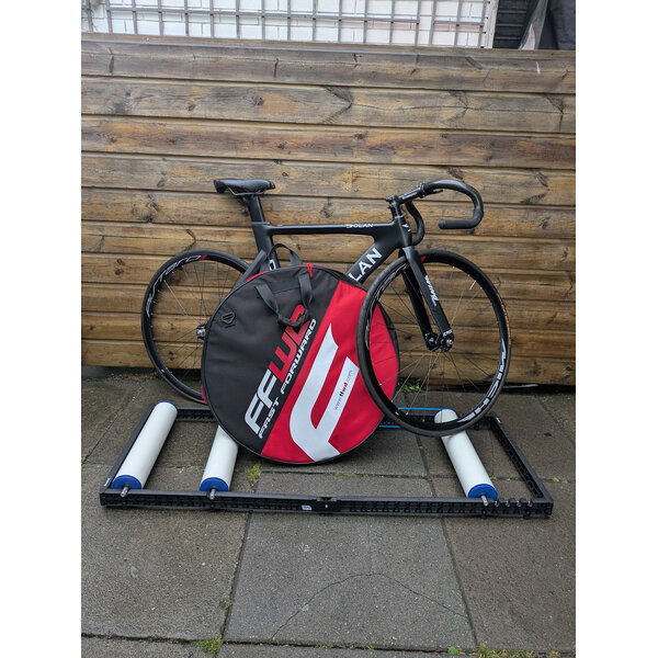 Second Hand Dolan DF4 Track Bike, Black, Medium 52cm, Fast forward wheel and Rollers - Private Sale