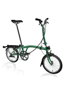 Brompton Brompton C Line Folding Bike 12 Speed Racing Green with Mudguards and Rack Extended Seatpost High Handlebar