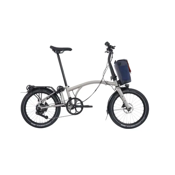 Brompton Brompton C-Line Electric Folding Bike, 4-Speed, Dune Sand/Sand, Mudguards & Rear Rack, Dynamo Lights, Telescopic seat-post, Large-Bars, Saddle Wide