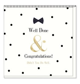 Hearts Design Wenskaart - Well done & Congratulations