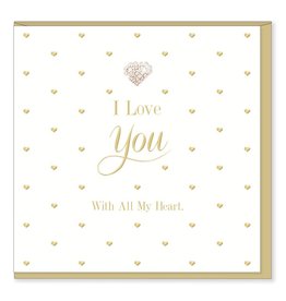 Hearts Design Wenskaart - I Love You