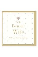 Hearts Design Wenskaart - Beautiful Wife - Birthday