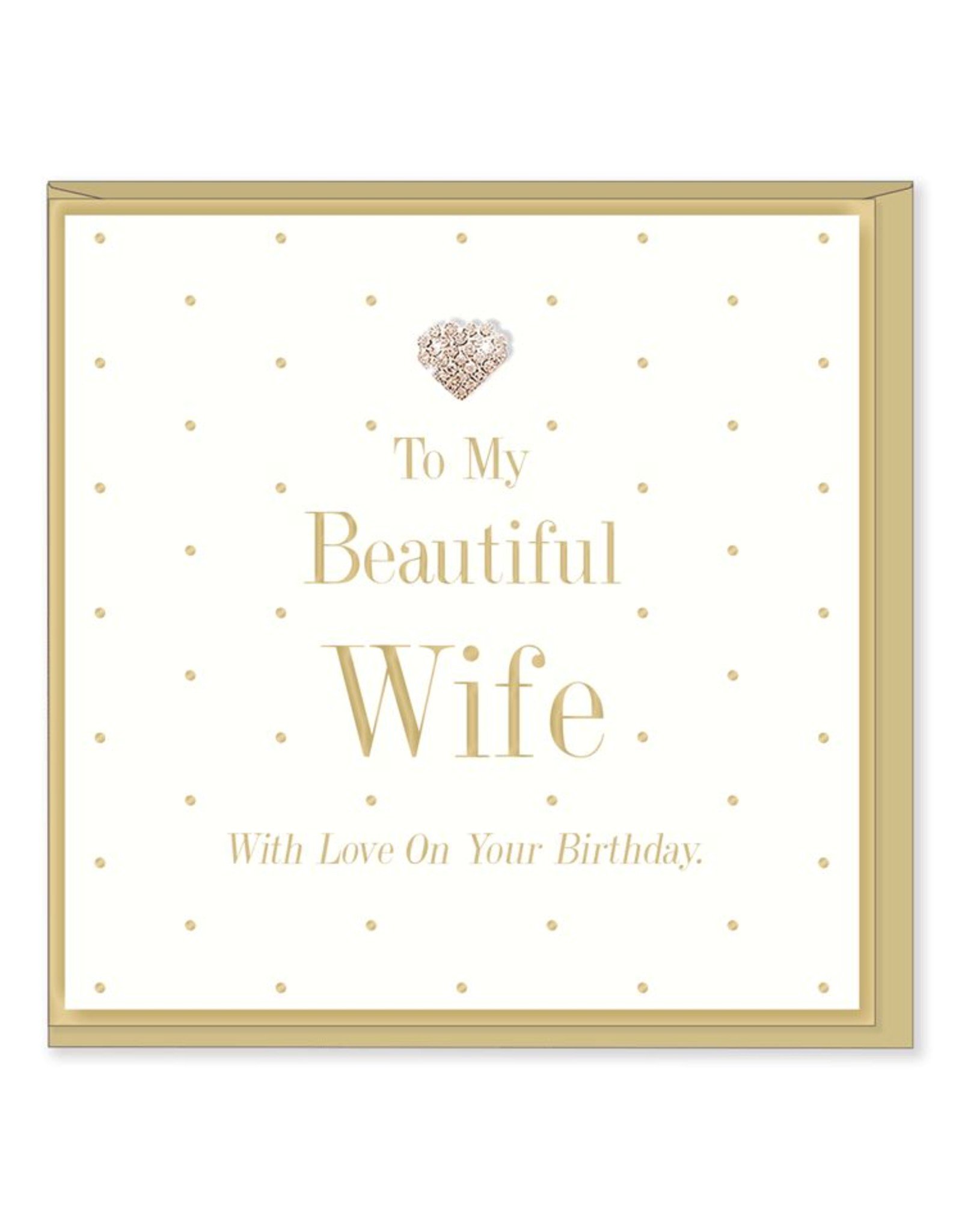 Hearts Design Wenskaart - Beautiful Wife - Birthday