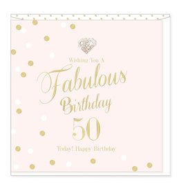 Hearts Design Wenskaart - Fabulous Birthday - 50