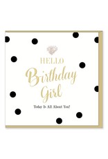 Hearts Design Wenskaart - Hello Birthday Girl