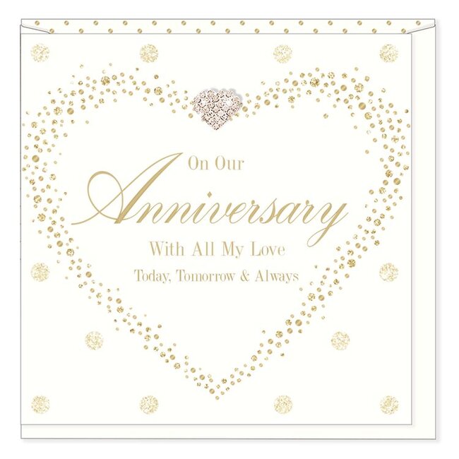 Hearts Design Wenskaart - On our Anniversary