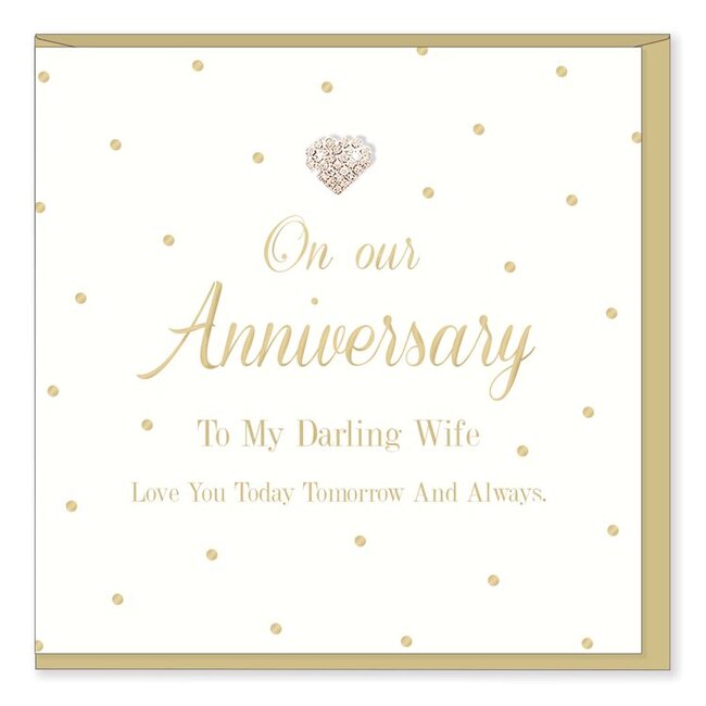 Hearts Design Wenskaart - To my Darling Wife - Anniversary